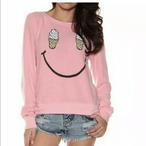 Ice Cream Cone Smiley Face Wildfox Sweater size L